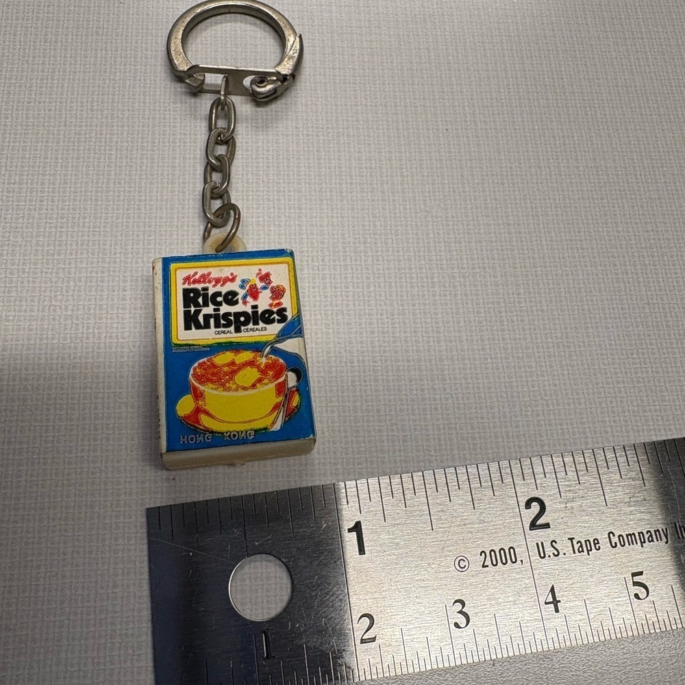 Vtg 1970’s Kellogg’s Rice Krispies Premium Giveaway Cereal Box Key Fob Keychain